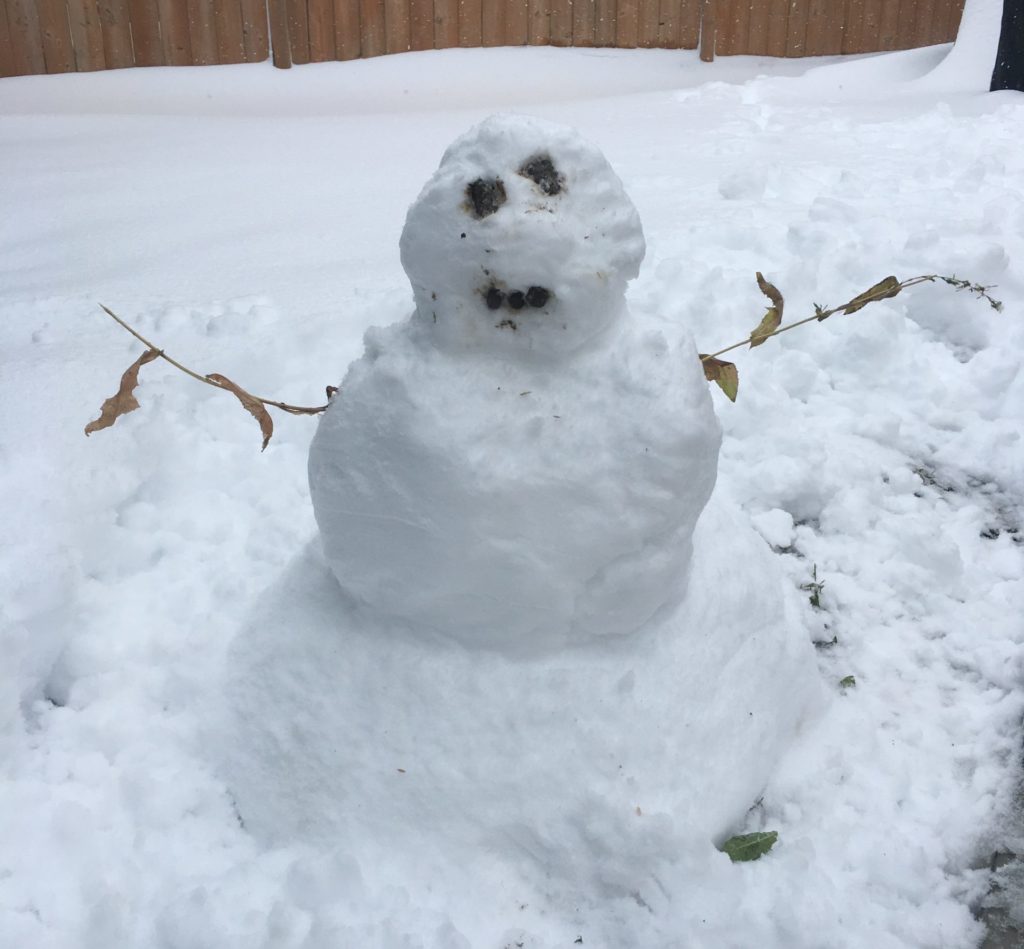 We're getting into character over the next few weeks. It can be tricky, just like the trouble I had making this snowman! He might not be the prettiest, but I used the materials I had at hand!